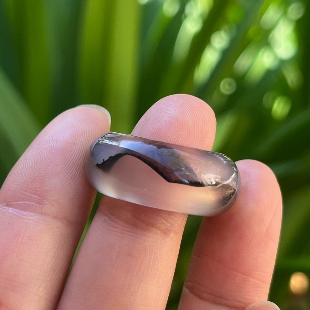 SIZE 6.5 Unique Natural Scenery Dendritic Translucent Agate Band Ring 0260 - Picture 5 of 8